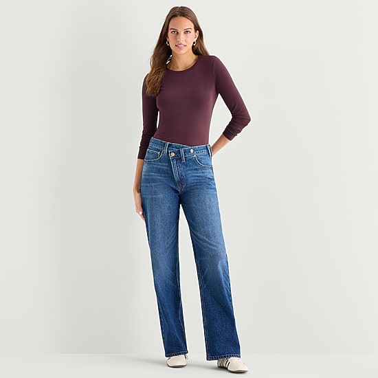 A.N.A Womens Crew Neck Long Sleeve T-Shirt