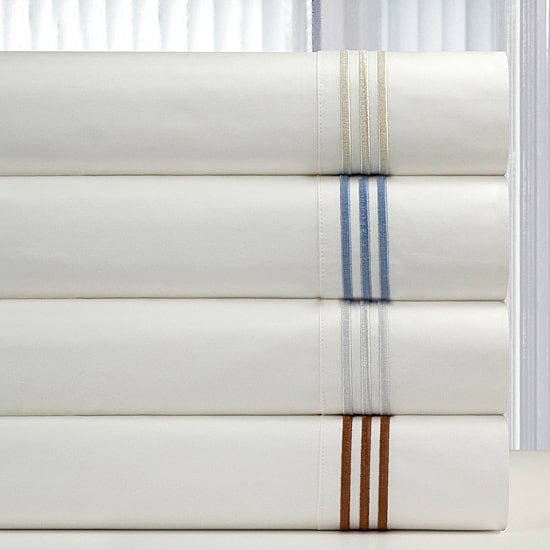 Pointehaven Long Staple Cotton Percale Triple Line 300tc Pillowcases