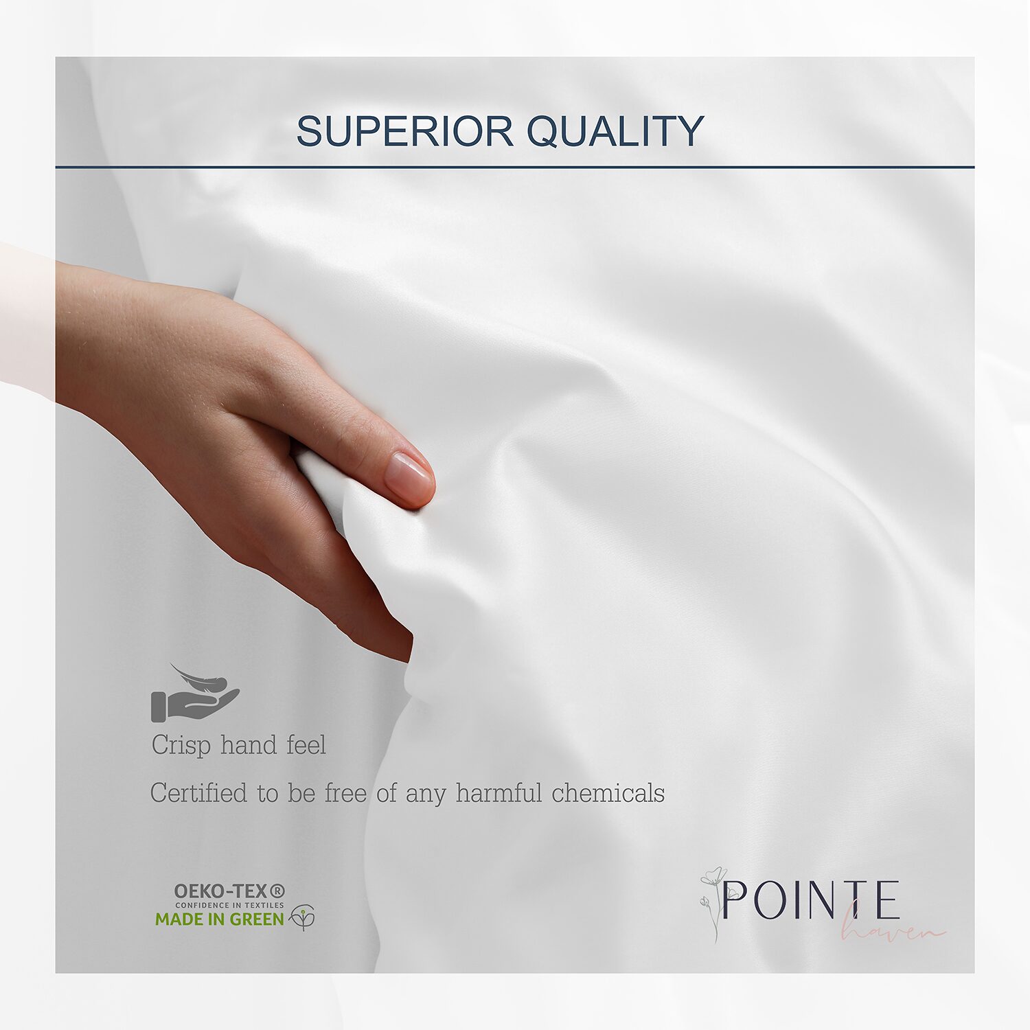 Pointehaven Long Staple Cotton Percale Triple Line 300tc Sheet Set