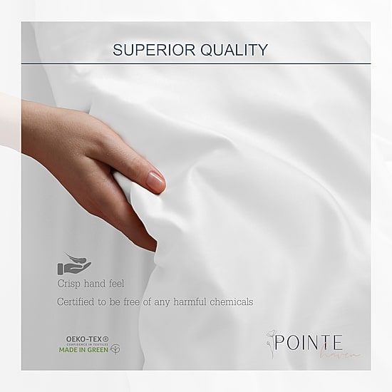 Pointehaven Long Staple Cotton Percale Triple Line 300tc Pillowcases