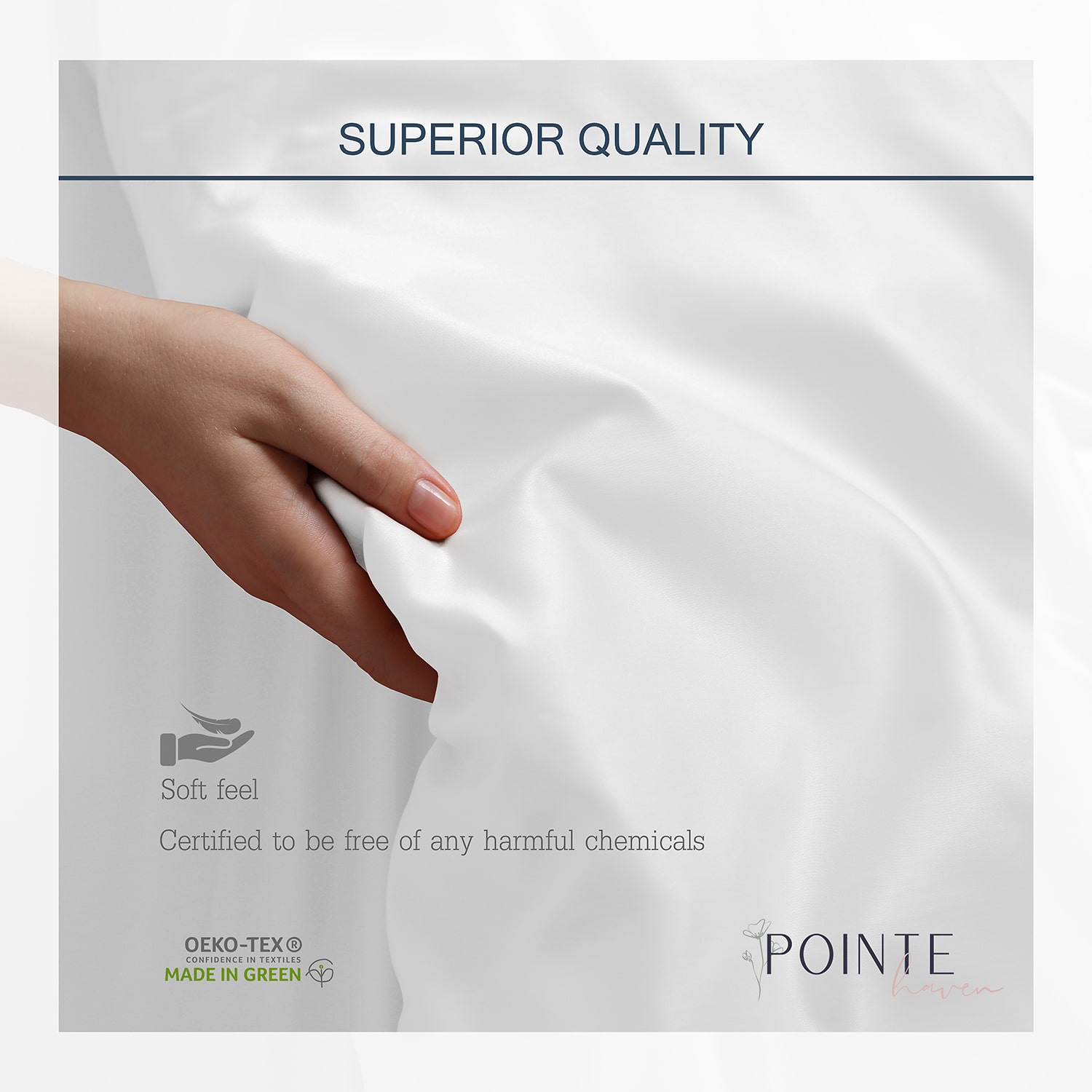 Pointehaven Long Staple Cotton Sateen Hemstitch 525tc Sheet Set