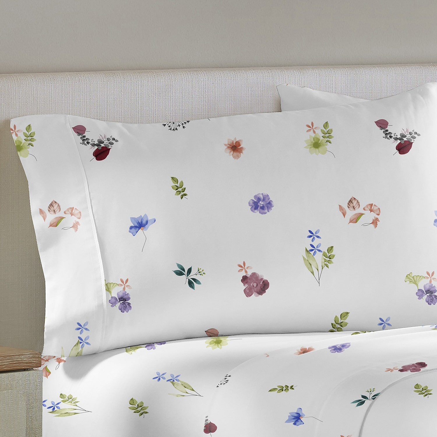 Pointehaven Combed Cotton Printed Percale Sheet Set