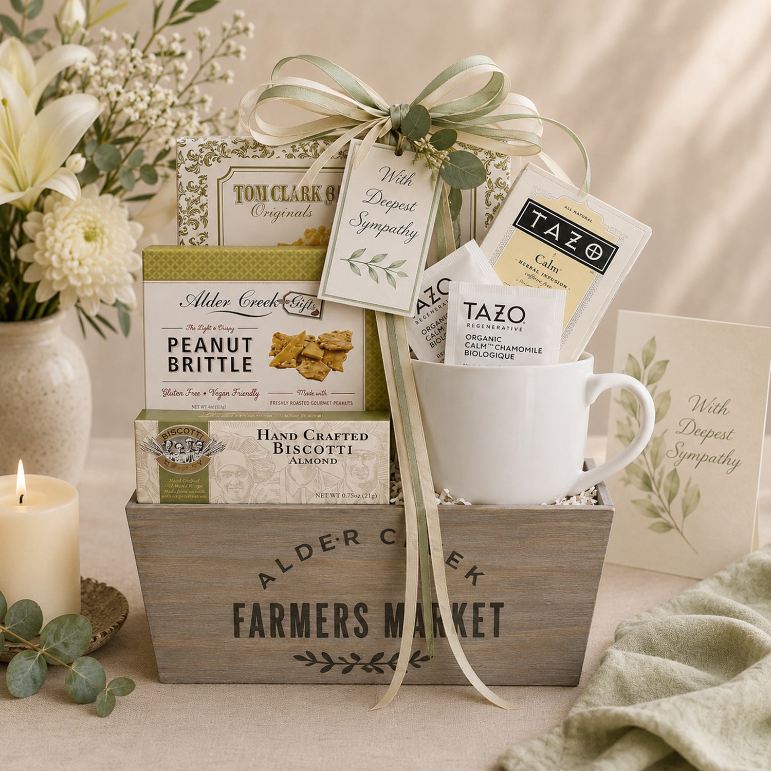 Alder Creek With Sympathy Serenity Tea Crate Food Set