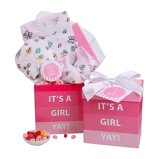 Alder Creek Its A Girl Baby Gift Box Food Set