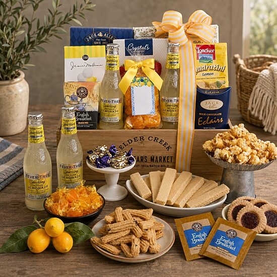 Alder Creek Sunshine Is For Lemonade Gift Basket Food Set