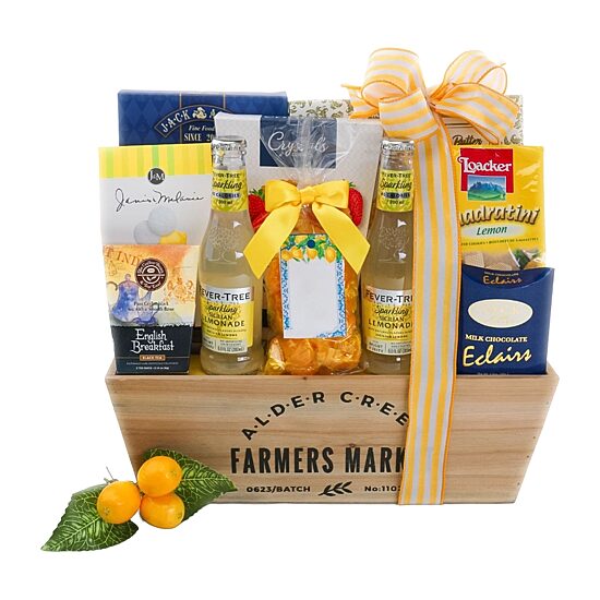 Alder Creek Sunshine Is For Lemonade Gift Basket Food Set