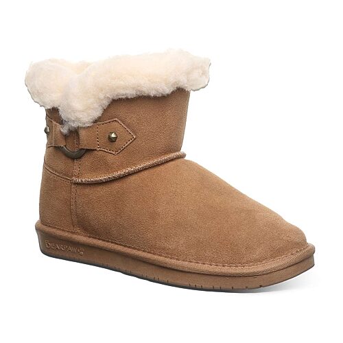 Bearpaw Womens Wren Water Resistant Flat Heel Winter Boots In Beige
