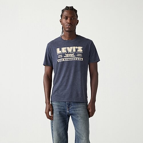 Levi 's Mens Crew Neck Short Sleeve Regular Fit Graphic T-shirt In Blue