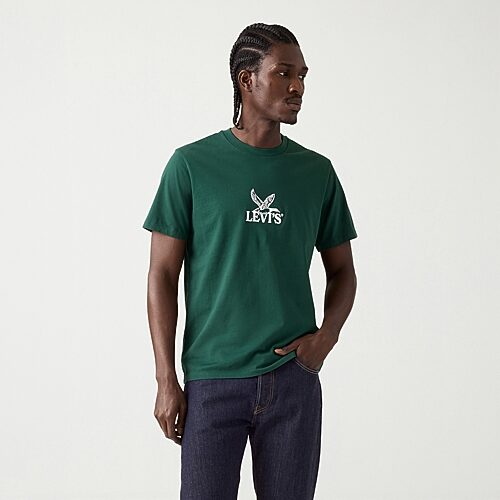 Levi 's Mens Crew Neck Short Sleeve Regular Fit Graphic T-shirt In Green
