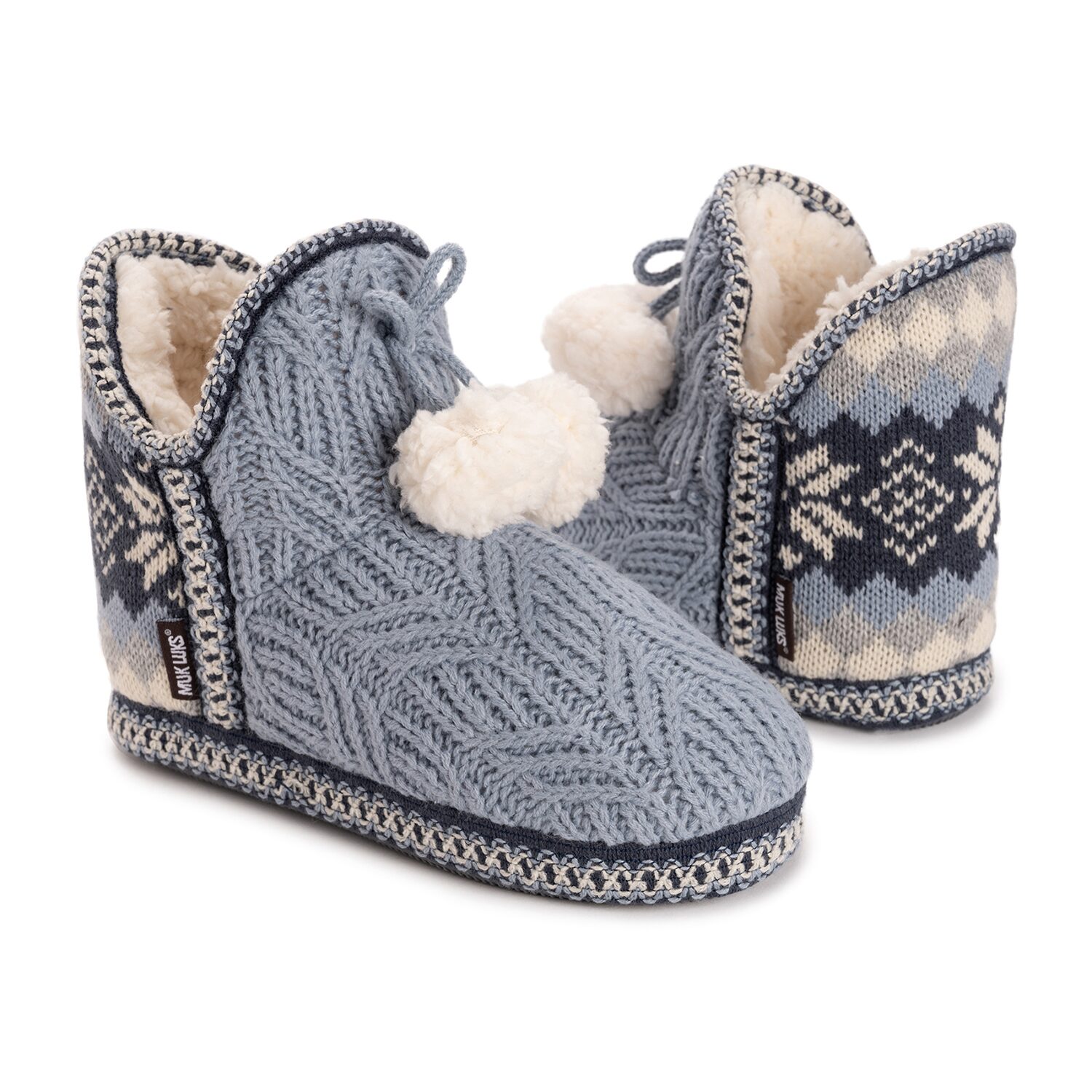Muk Luks Ml F 26 Ds Slippers Womens Memory Foam Slip Resistant Bootie