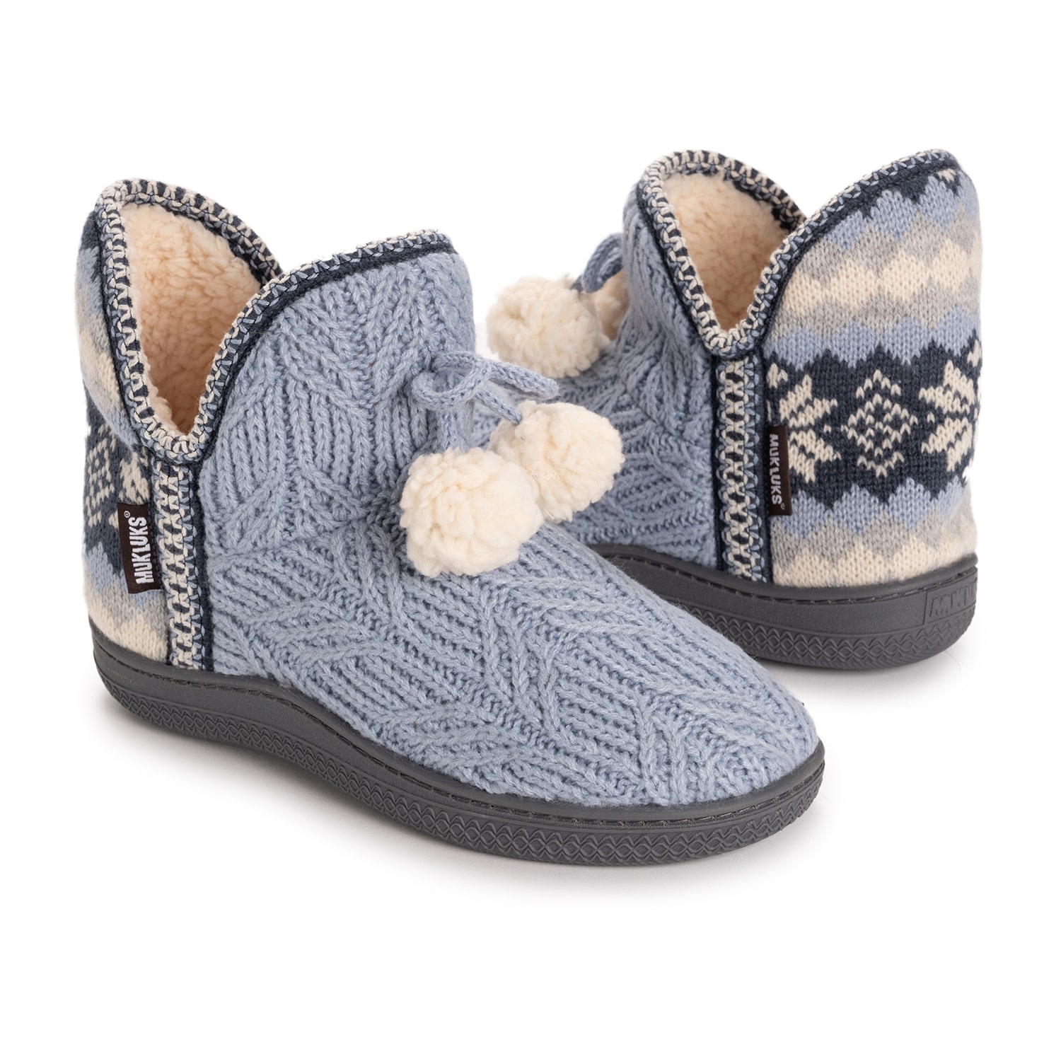 Muk Luks Ml F 26 Ds Slippers Womens Memory Foam Slip Resistant Bootie