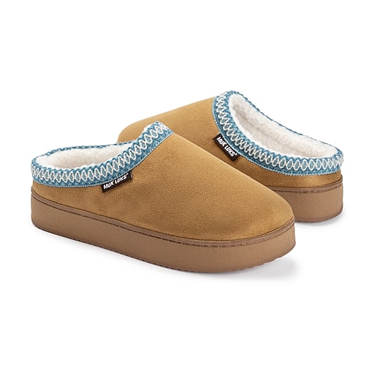 Muk Luks Ml F 26 Ds Slippers Womens Memory Foam Slip Resistant Clog Slippers