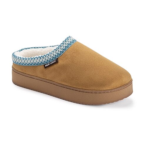 Muk Luks ml F 26 Ds Slippers Womens Memory Foam Slip Resistant Clog Slippers In Brown