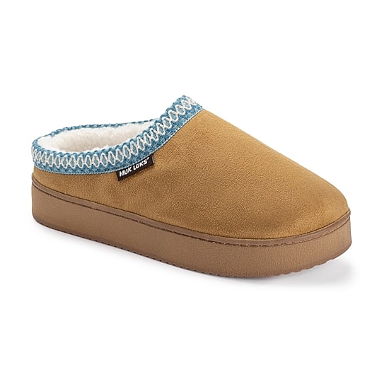 Muk Luks Ml F 26 Ds Slippers Womens Memory Foam Slip Resistant Clog Slippers
