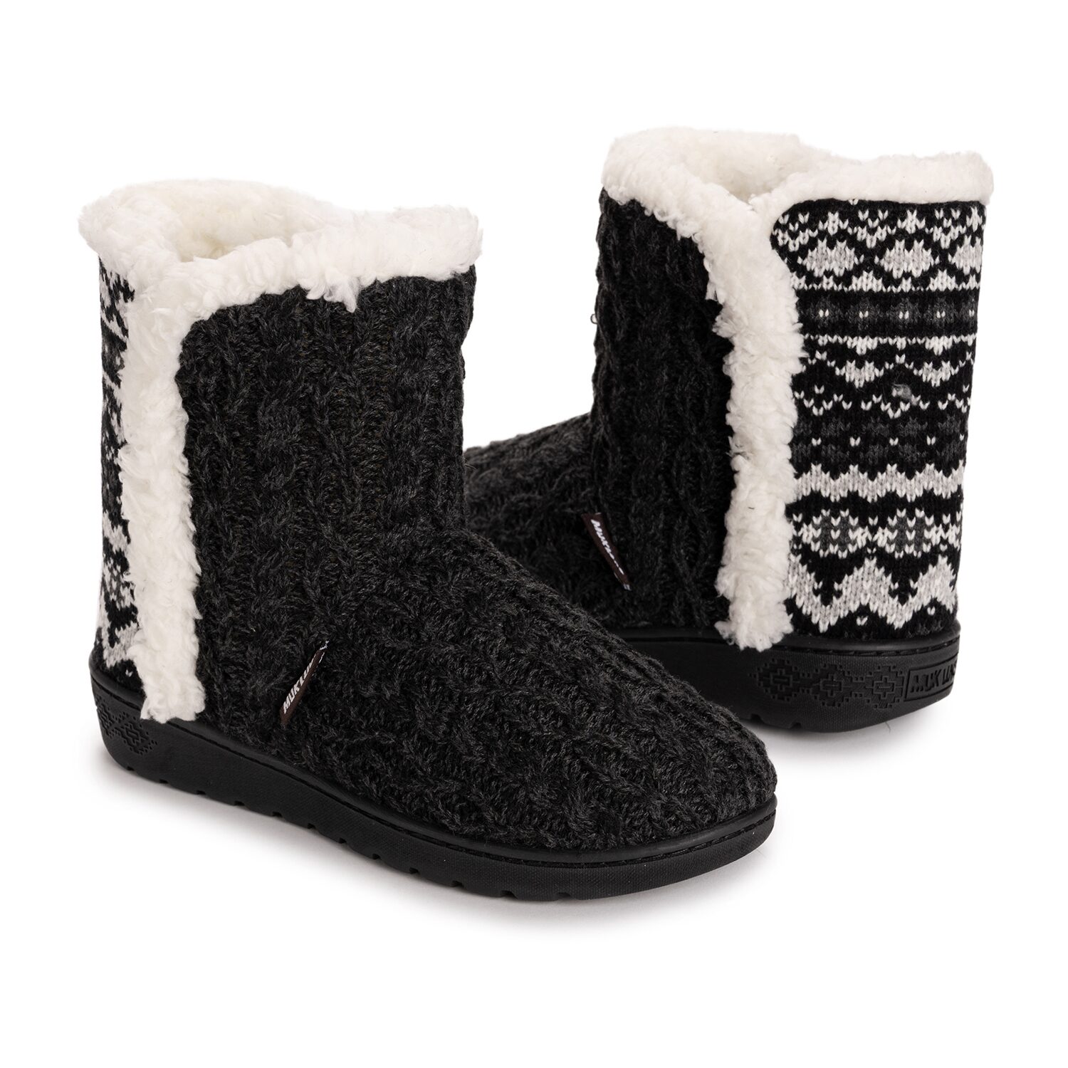 Muk Luks Ml F 26 Ds Slippers Womens Memory Foam Slip Resistant Bootie