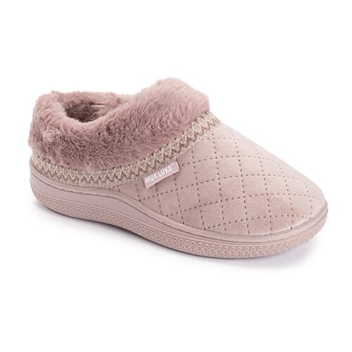 Muk Luks ml F 26 Ds Slippers Womens Memory Foam Slip Resistant Clog Slippers In Purple