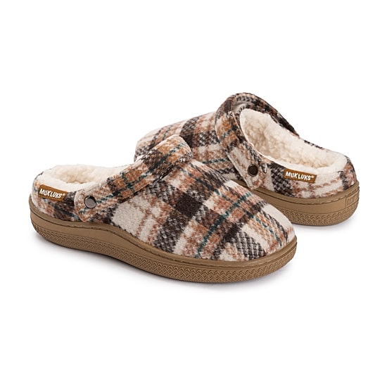 Muk Luks Ml F 26 Ds Womens Memory Foam Slip Resistant Clog Slippers