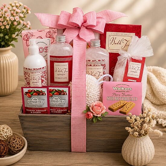 Alder Creek Tea And Tranquility Spa Gift Basket Food Set