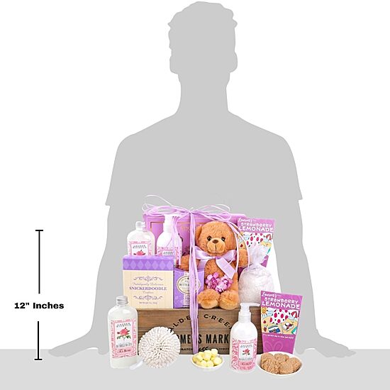 Alder Creek Pampered Rose Self Care Gift Basket Food Set