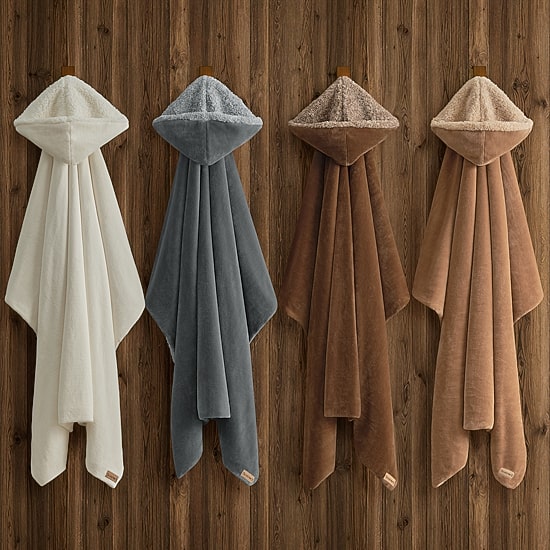 Bearpaw Cozy Hooded Midweight Wearable Blanket