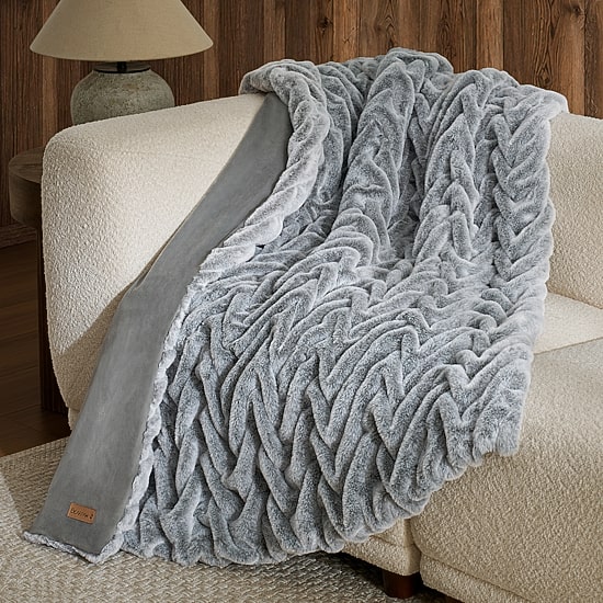 Bearpaw Rennah Ruched Faux Fur Washable Midweight Throw