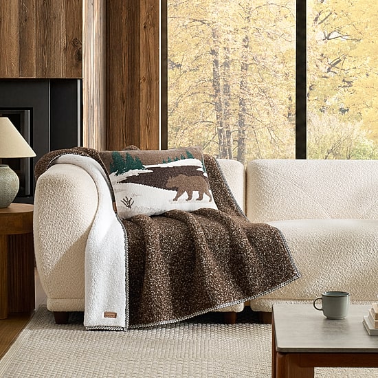Bearpaw Campton Melange Sherpa Washable Midweight Throw