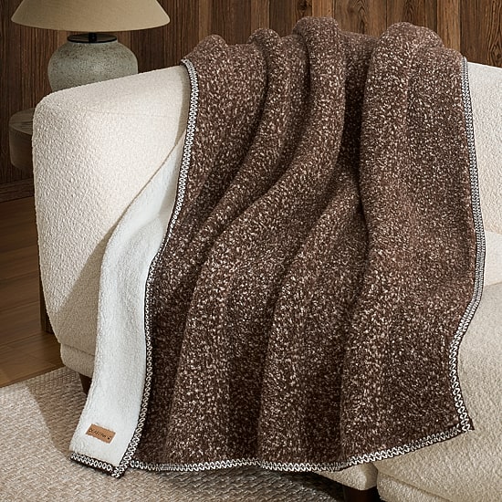 Bearpaw Campton Melange Sherpa Washable Midweight Throw