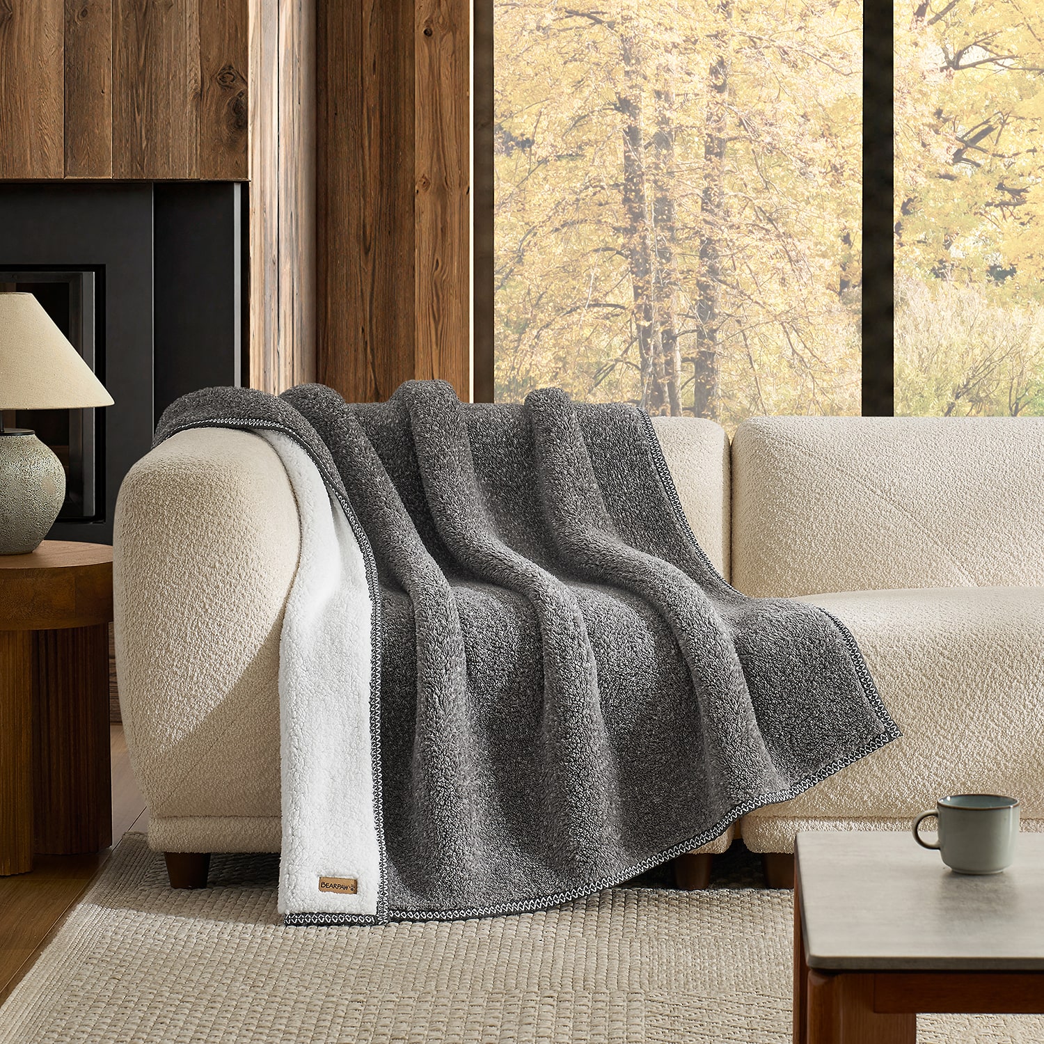 Bearpaw Campton Melange Sherpa Washable Midweight Throw