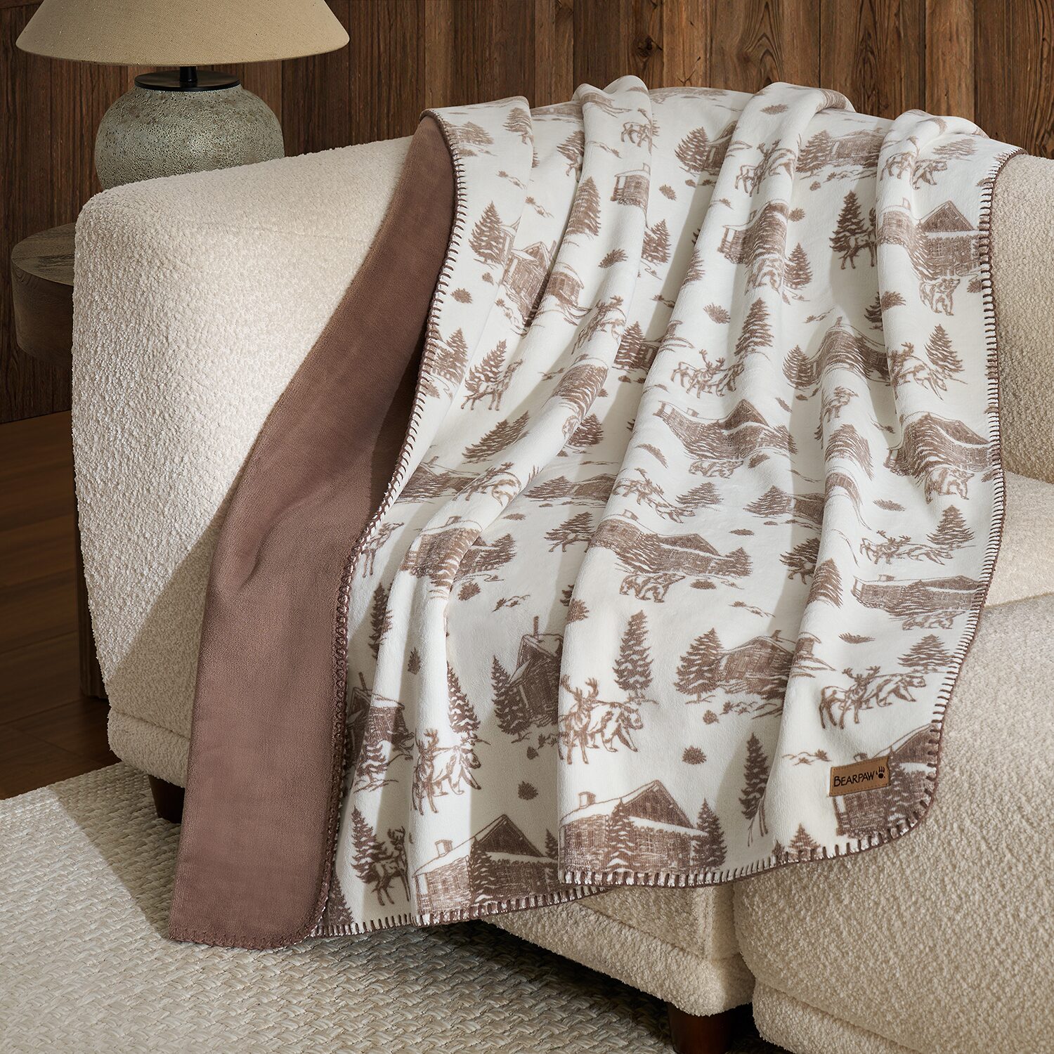Bearpaw Canyon Coco Flannel Washable Midweight Throw