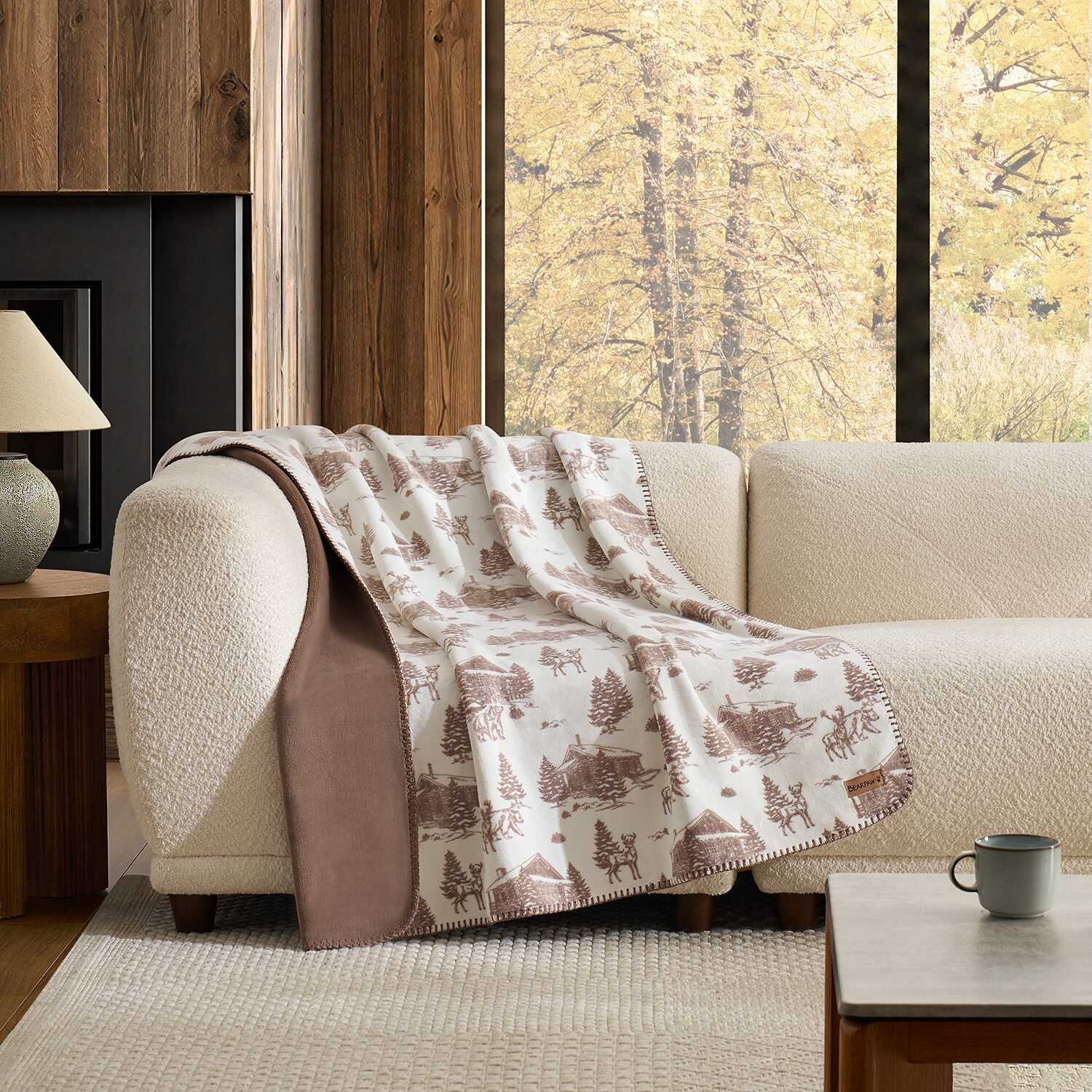 Bearpaw Canyon Coco Flannel Washable Midweight Throw