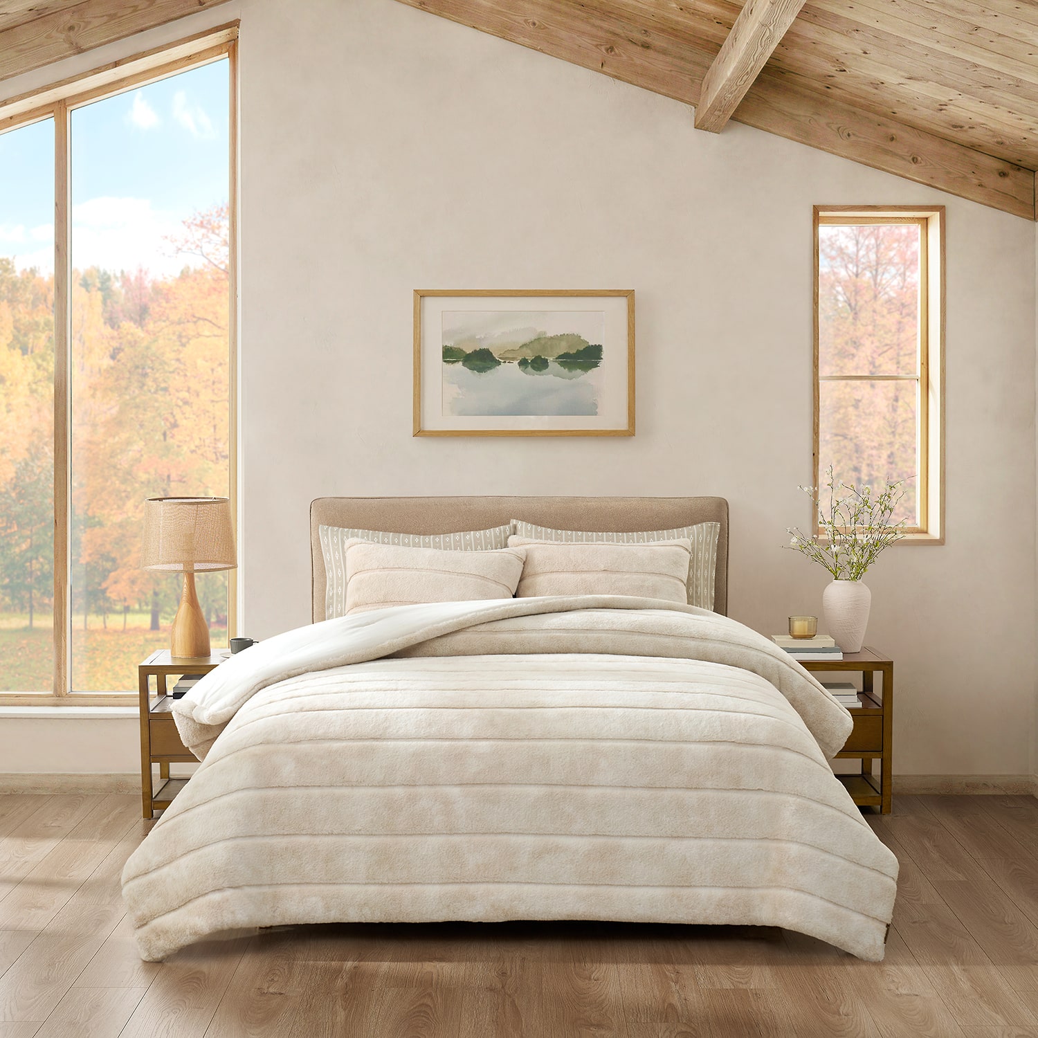 Bearpaw Marlow Ribbed Faux Fur 3-pc. Comforter Set