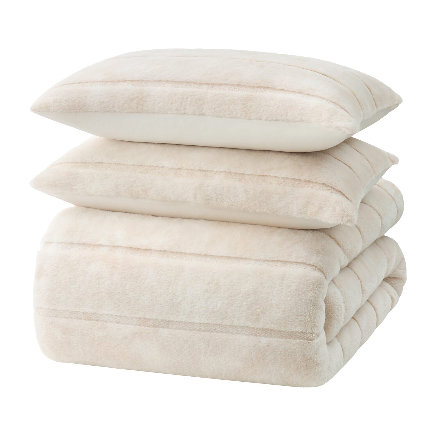 Bearpaw Marlow Ribbed Faux Fur 3-pc. Comforter Set