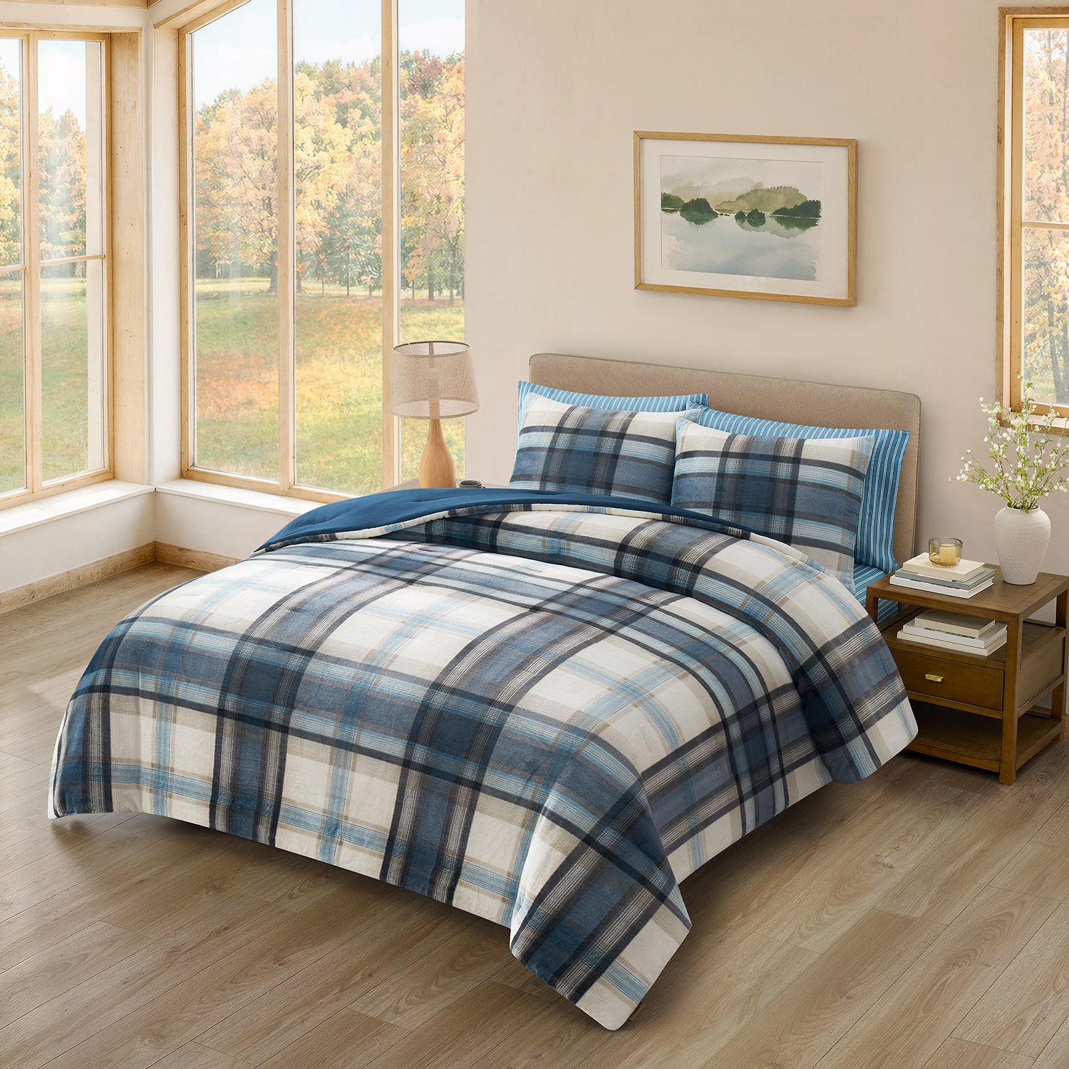 Bearpaw Waterbury Plaid Coco Flannel 3-pc. Comforter Set