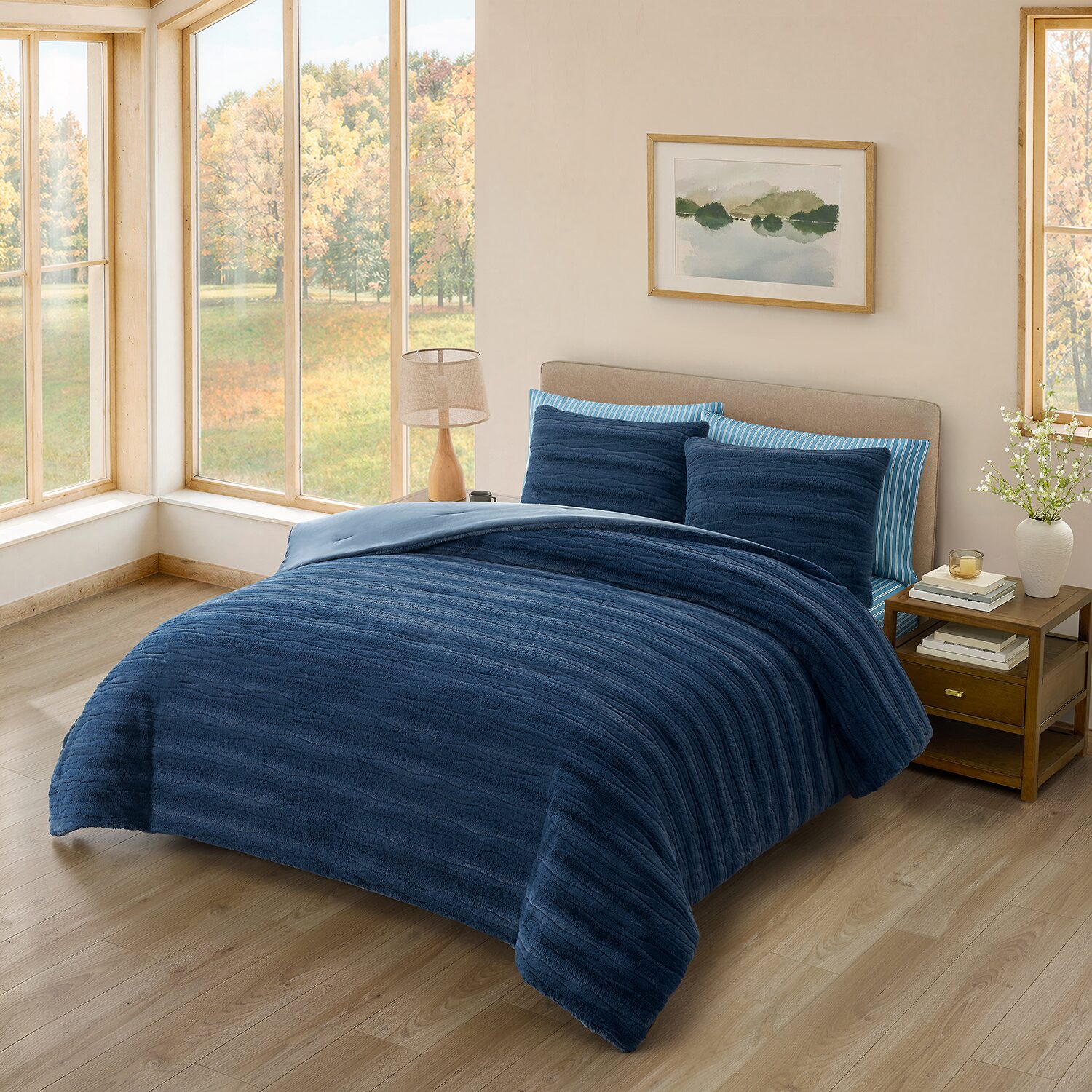 Bearpaw River Brushed Faux Fur 3-pc. Comforter Set