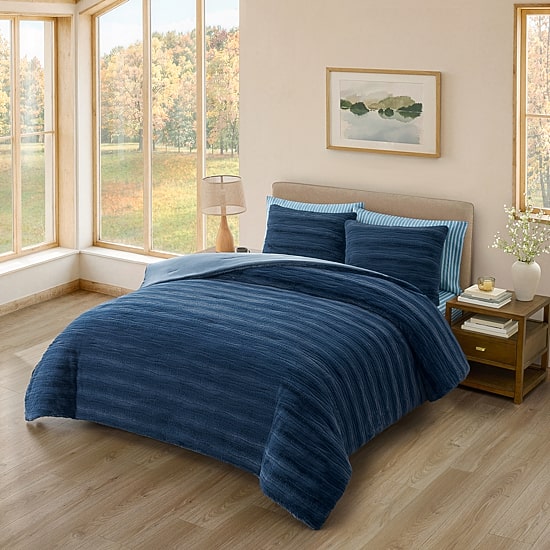 Bearpaw River Brushed Faux Fur 3-pc. Comforter Set