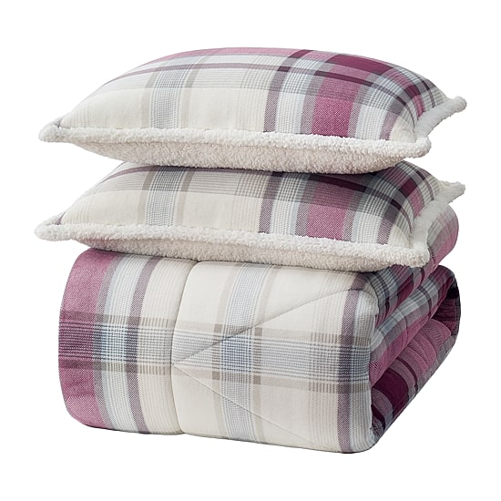 Bearpaw Hudson Plaid Coco Flannel 3-pc. Comforter Set