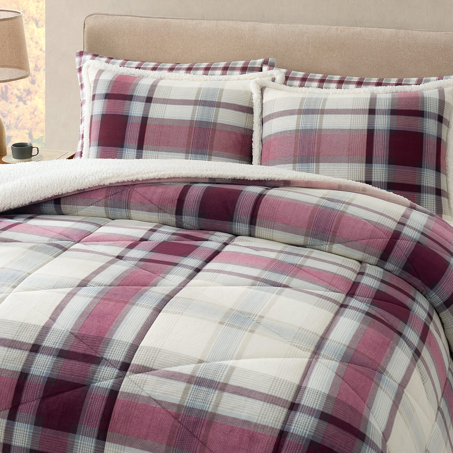 Bearpaw Hudson Plaid Coco Flannel 3-pc. Comforter Set