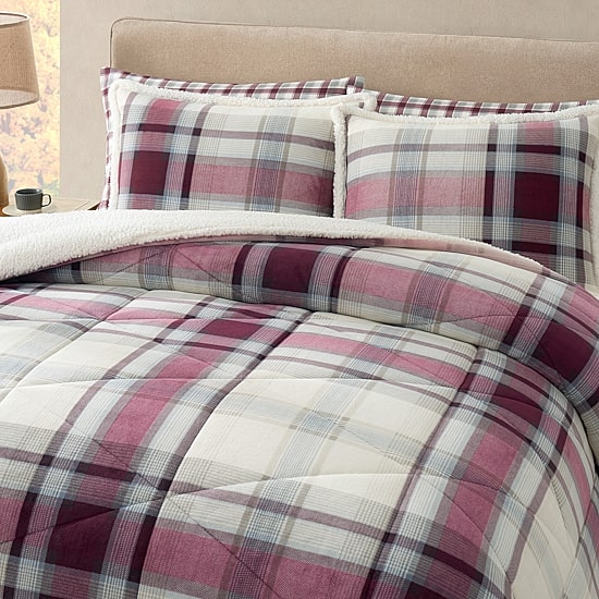 Bearpaw Hudson Plaid Coco Flannel 3-pc. Comforter Set