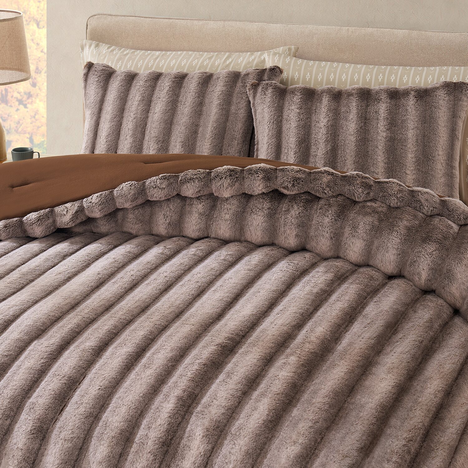 Bearpaw Tucker Ribbed Faux Fur 3-pc. Comforter Set