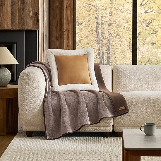 Bearpaw Faux Suede 20x20 Square Throw Pillow