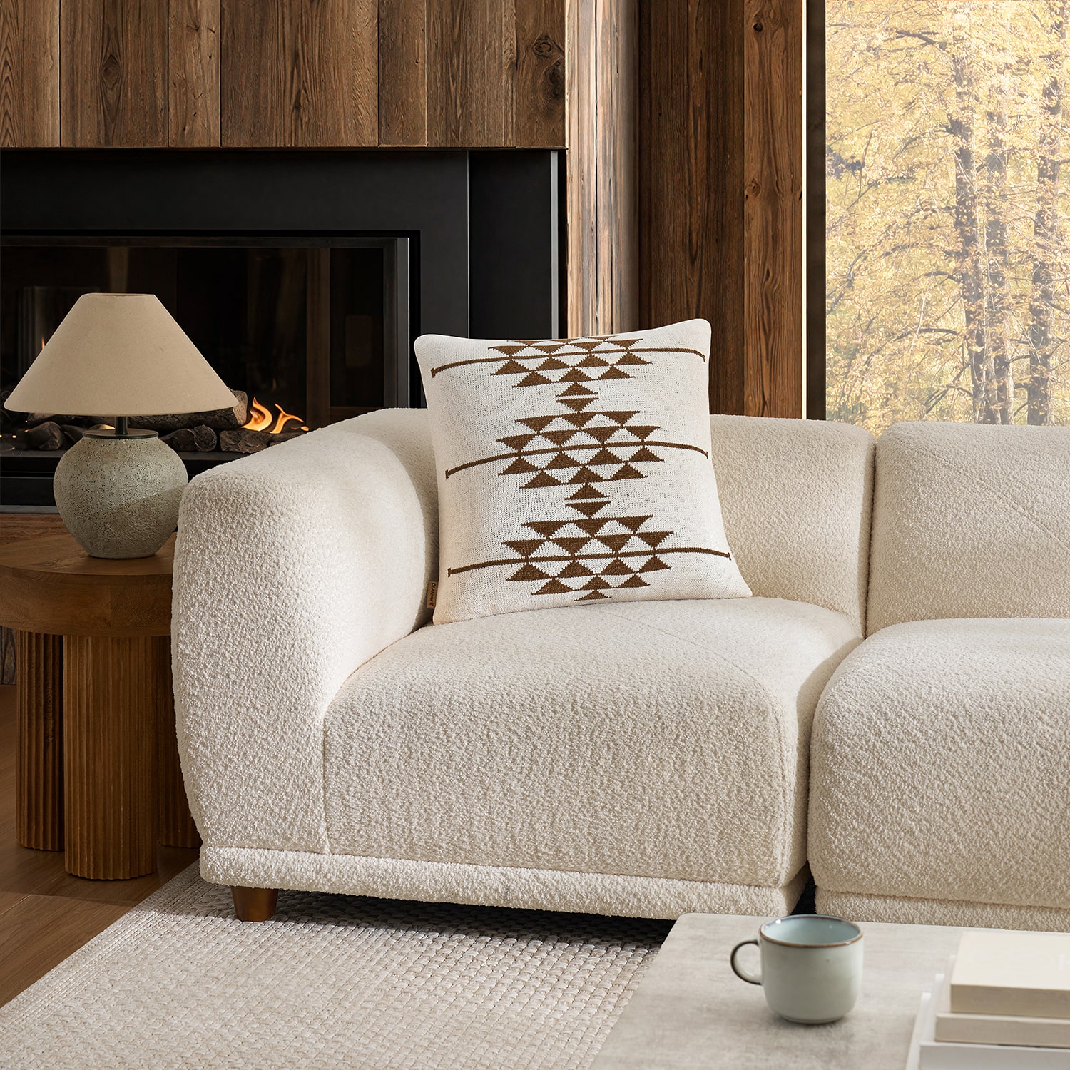 Bearpaw Flow Crystal Chenille Knit Square Throw Pillow