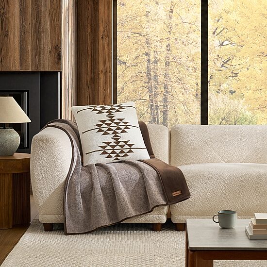Bearpaw Flow Crystal Chenille Knit Square Throw Pillow