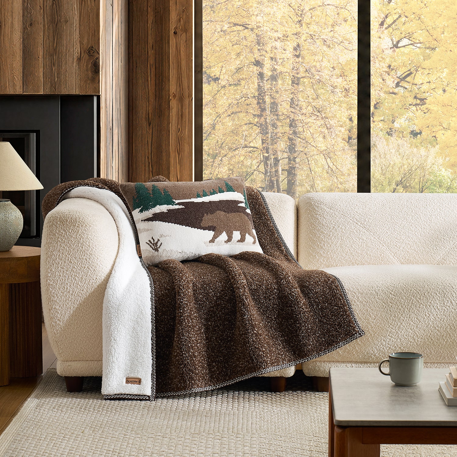 Bearpaw Ansel Chenille Knitted Oblong Throw Pillow