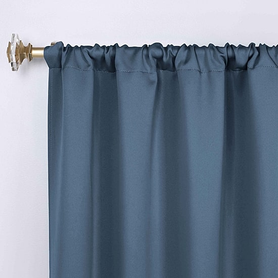 SUPERIOR® Solid Rod Pocket Energy Saving Room Darkening Set of 2 Curtain Panel