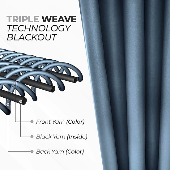 SUPERIOR® Solid Rod Pocket Energy Saving Room Darkening Set of 2 Curtain Panel