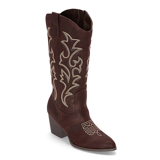 Pop Womens Ellary Block Heel Cowboy Boots