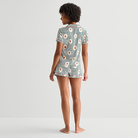 Arizona Womens Juniors Satin 2-pc. Pajama Shorts
