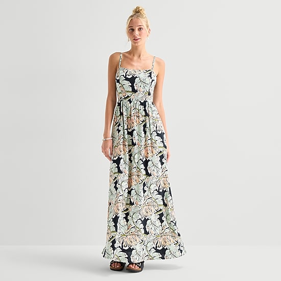 Hurley Womens Juniors Square Neck Sleeveless Sundress