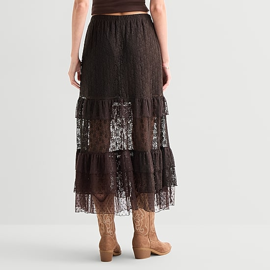 Arizona Womens Juniors Long A-Line Skirt