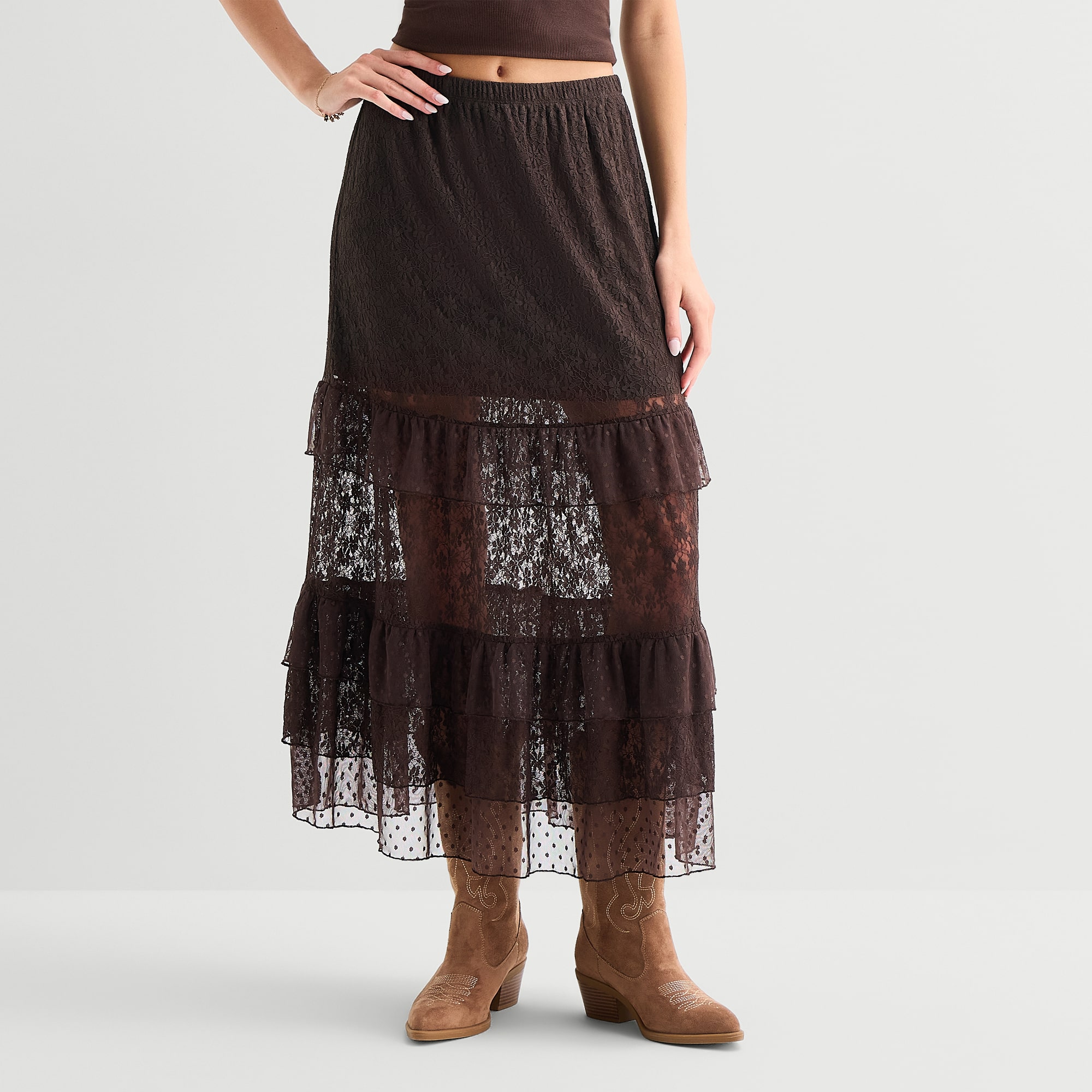 Arizona Womens Juniors Long A-Line Skirt